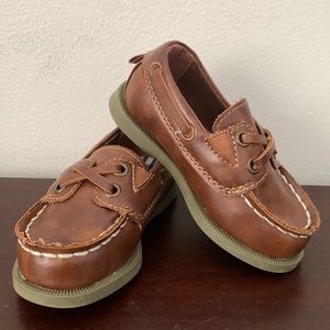 Carter’s brown faux leather boat shoes